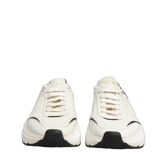 Dolce & Gabbana White Black Daymaster Low Top Sneakers Shoes