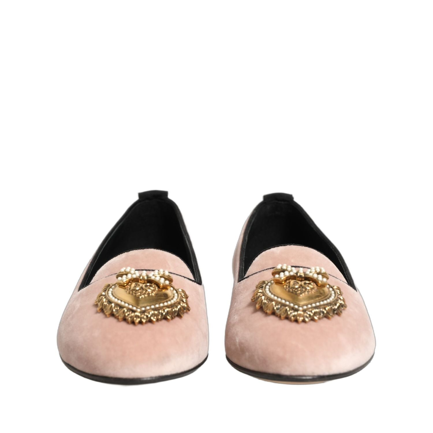 Dolce & Gabbana Pink Velvet Devotion Loafers Flats Shoes