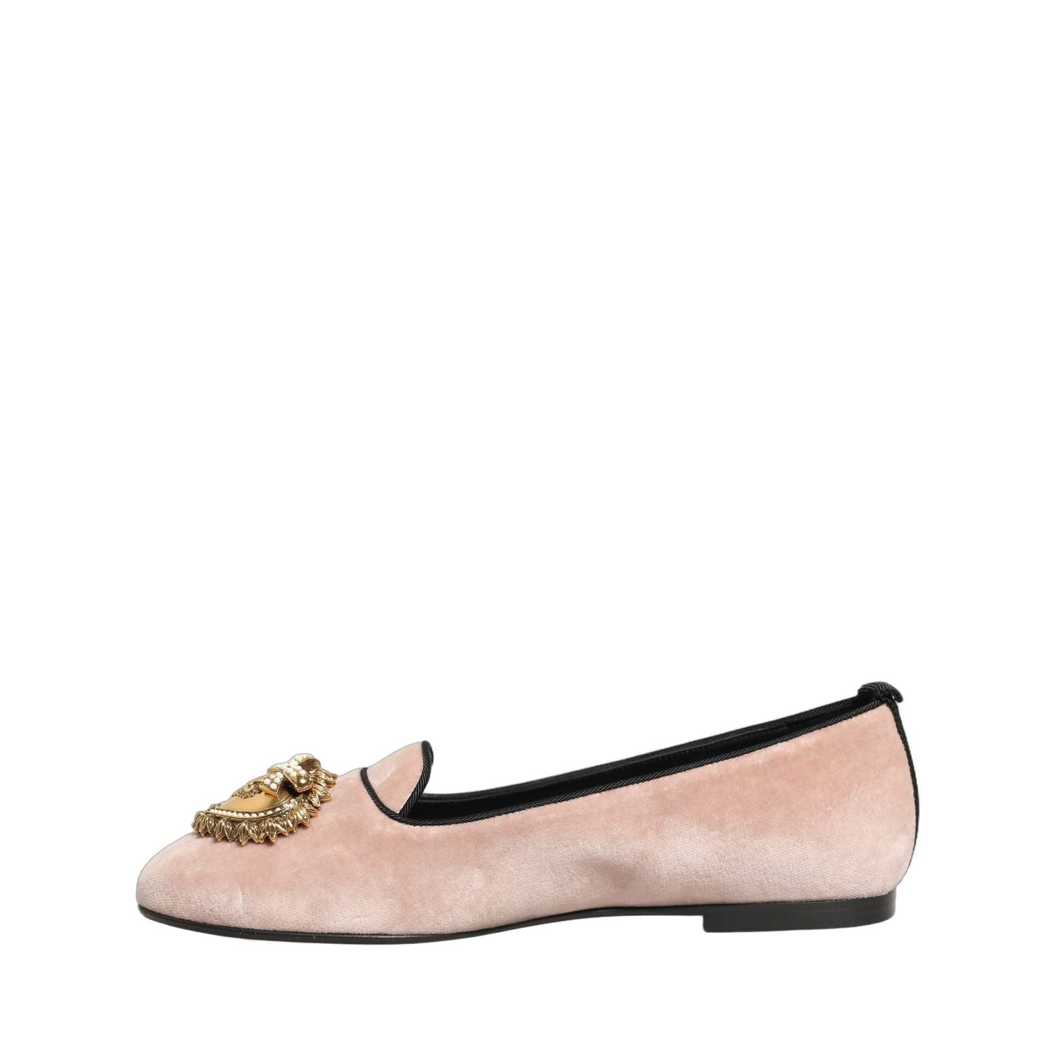 Dolce & Gabbana Pink Velvet Devotion Loafers Flats Shoes