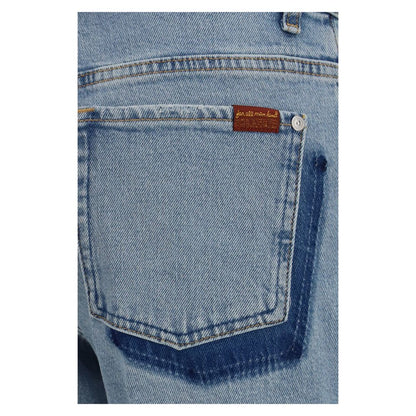 7FOR Blue Cotton Straight-Leg Jeans