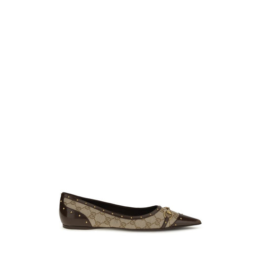 Gucci Beige Polyester Ballet Flats