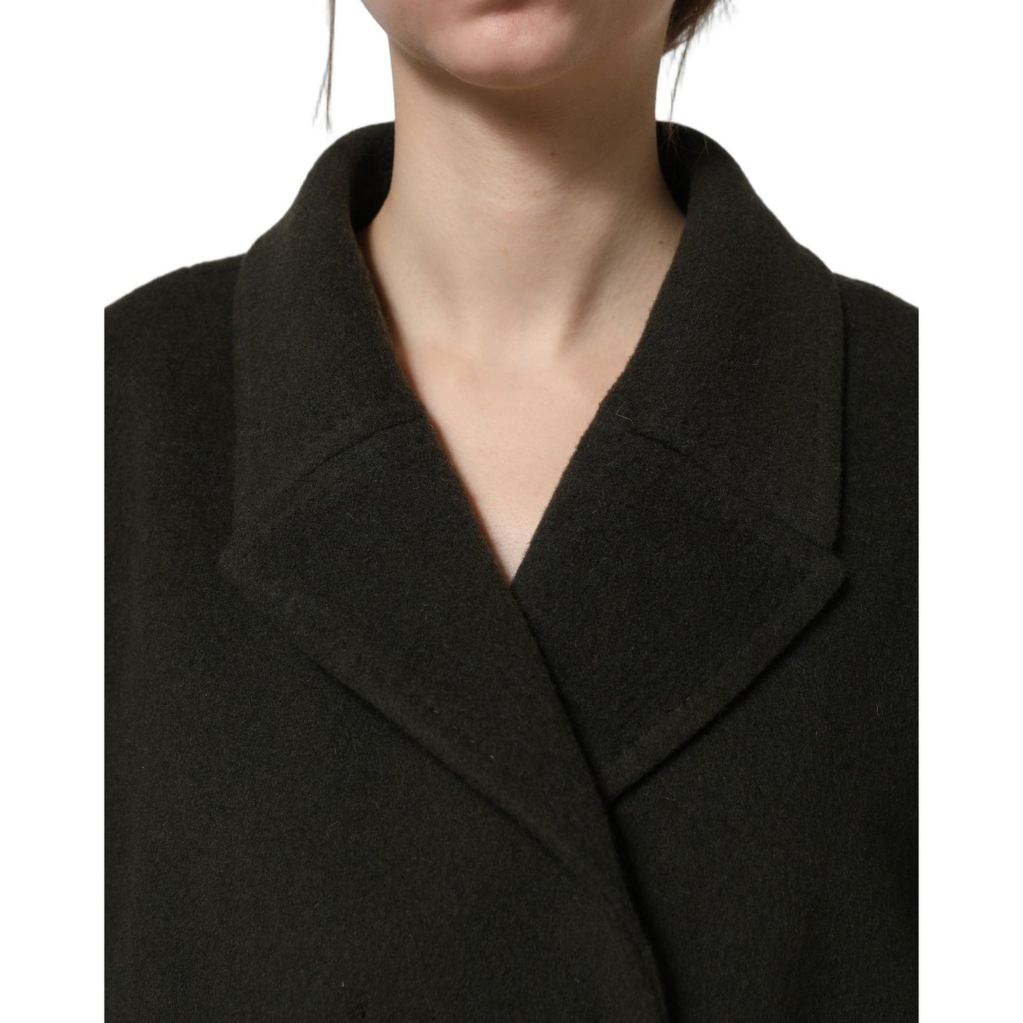 Dolce & Gabbana Dark Green Double Breasted Peacoat Jacket
