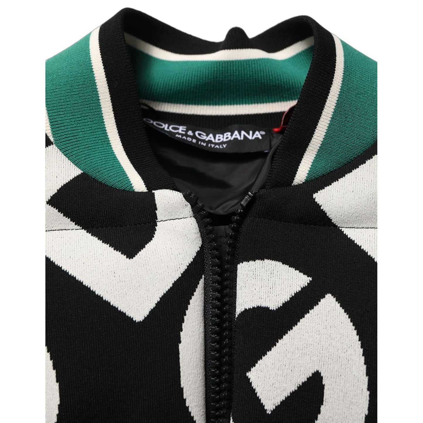 Dolce & Gabbana Multicolor Logo Full Zip Bomber Jacket