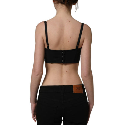 Dolce & Gabbana Red Polyester Satin Bustier Cropped Tank Top