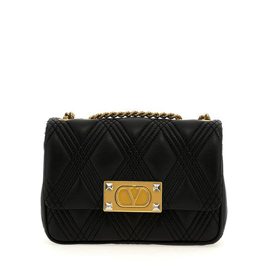 Valentino Garavani Black Lamb Leather Shoulder Bag