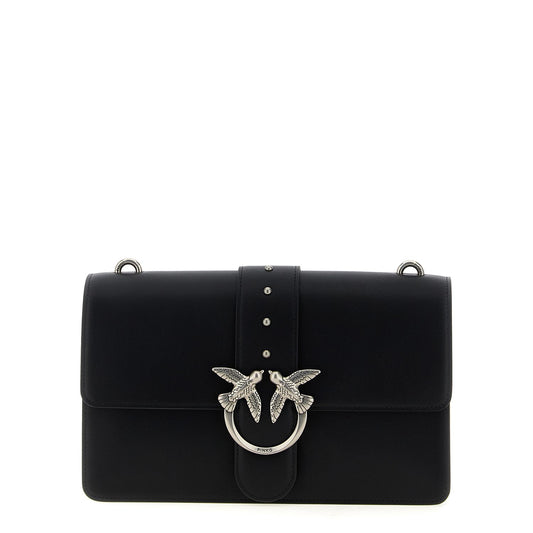 PINKO Black Goatskin Crossbody Bag
