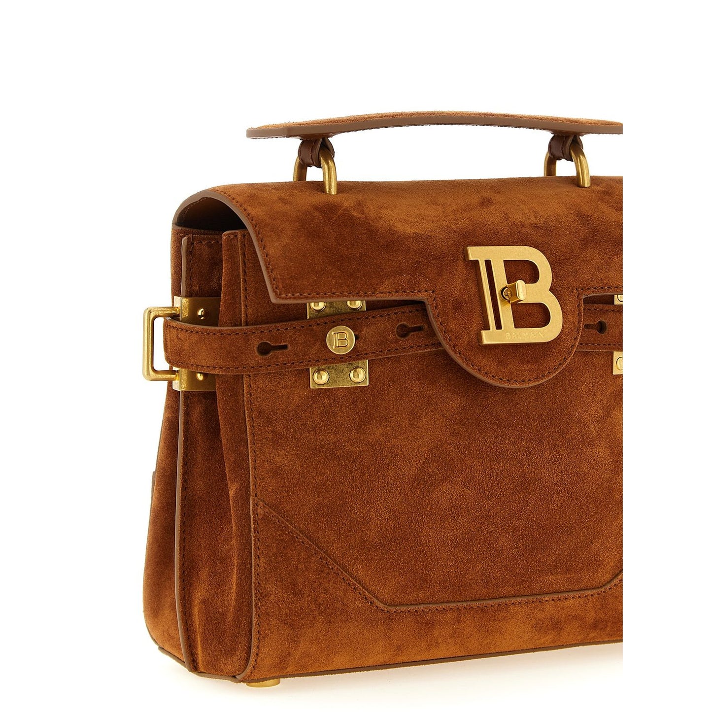 Balmain Brown Calfskin Handbag
