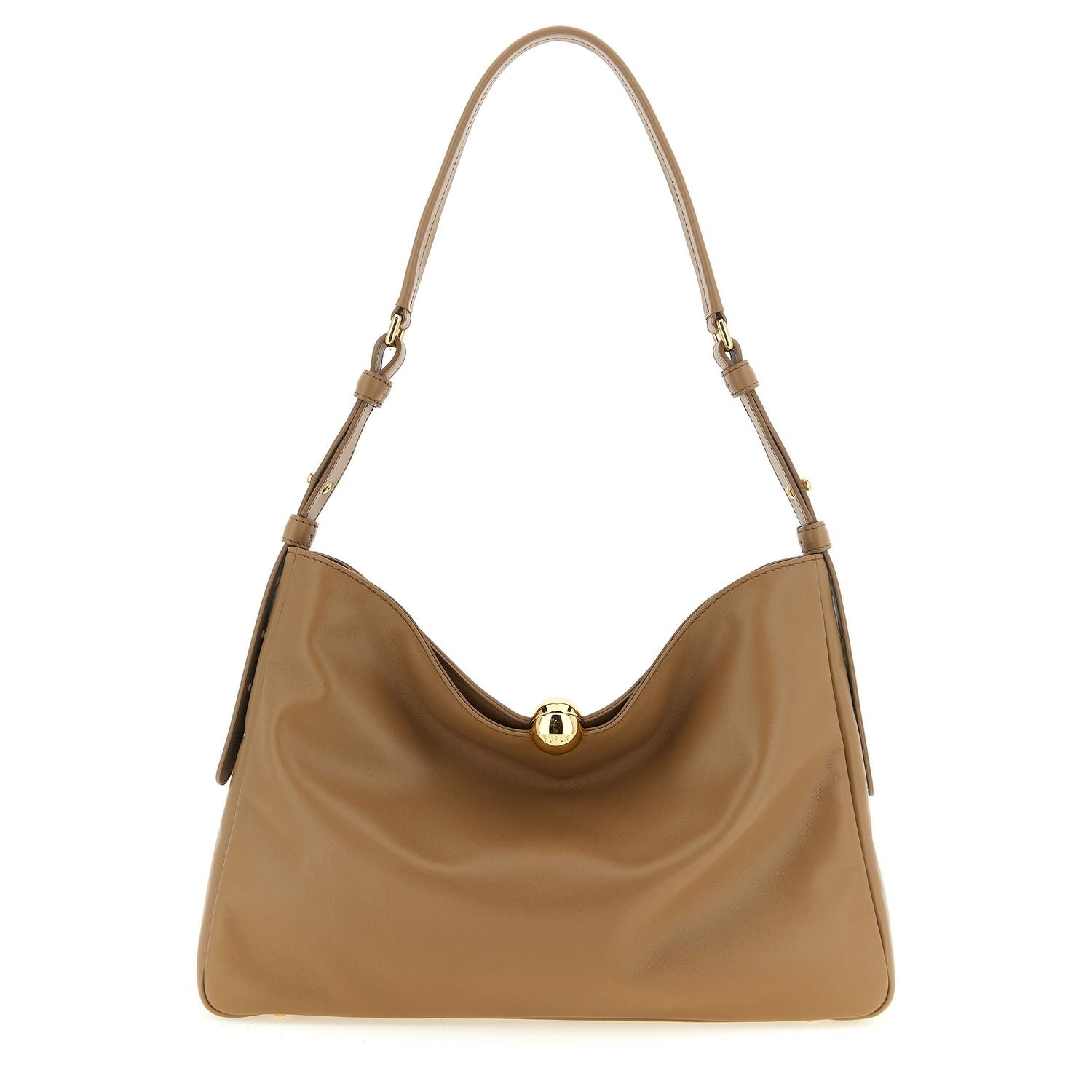 Furla Beige Calfskin Shoulder Bag