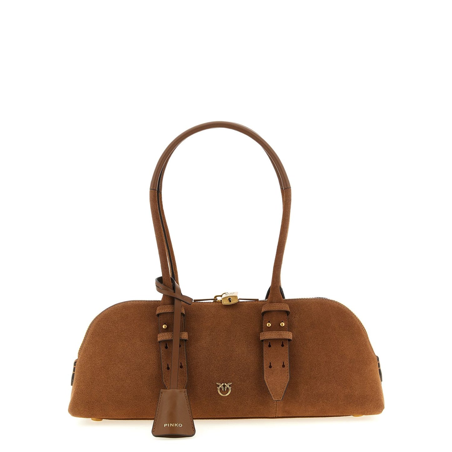 PINKO Brown Cowhide Shoulder Bag