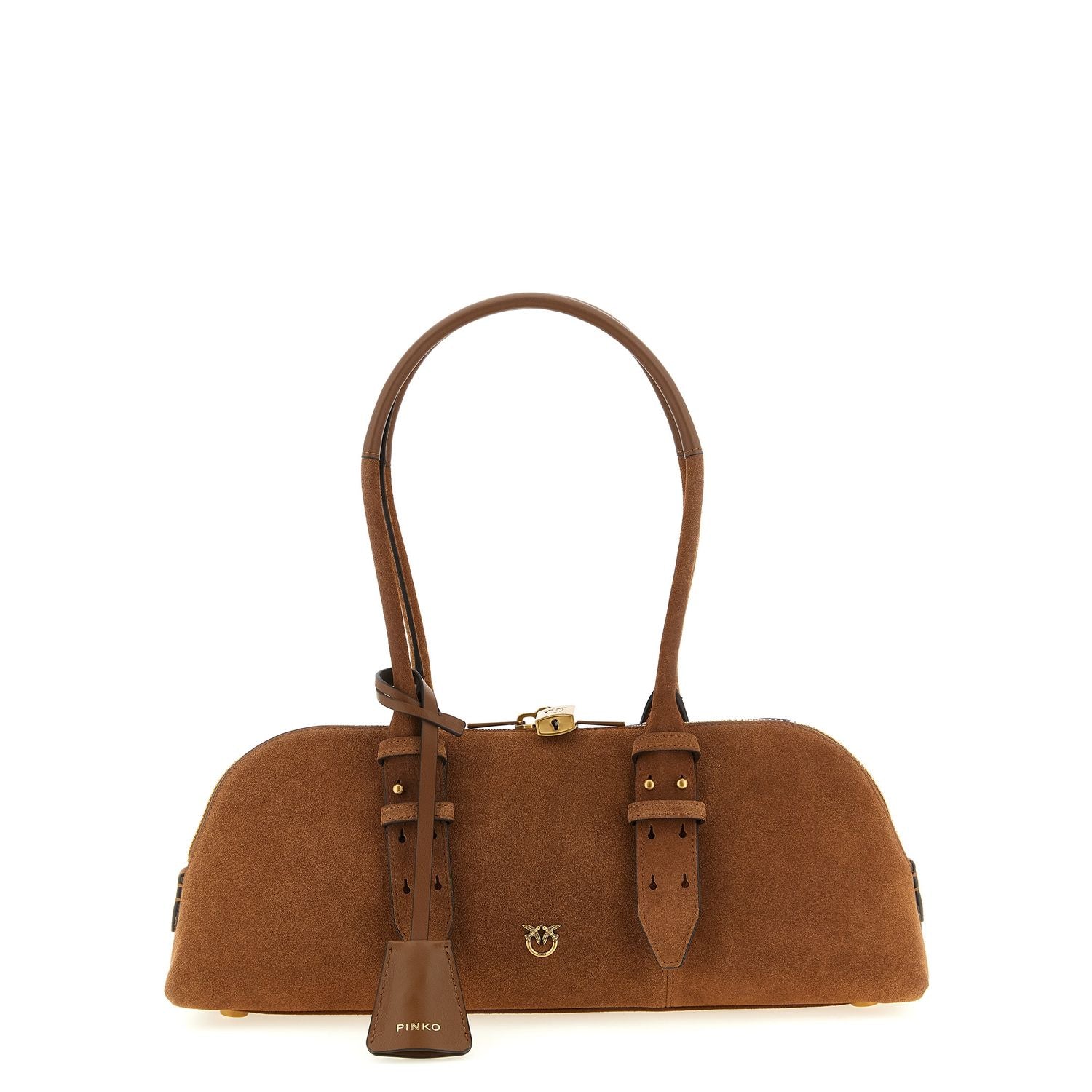 PINKO Brown Cowhide Shoulder Bag