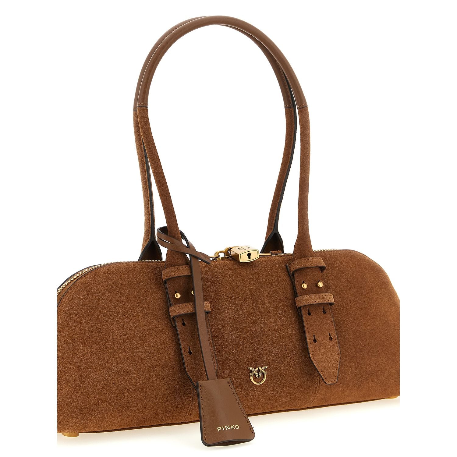 PINKO Brown Cowhide Shoulder Bag