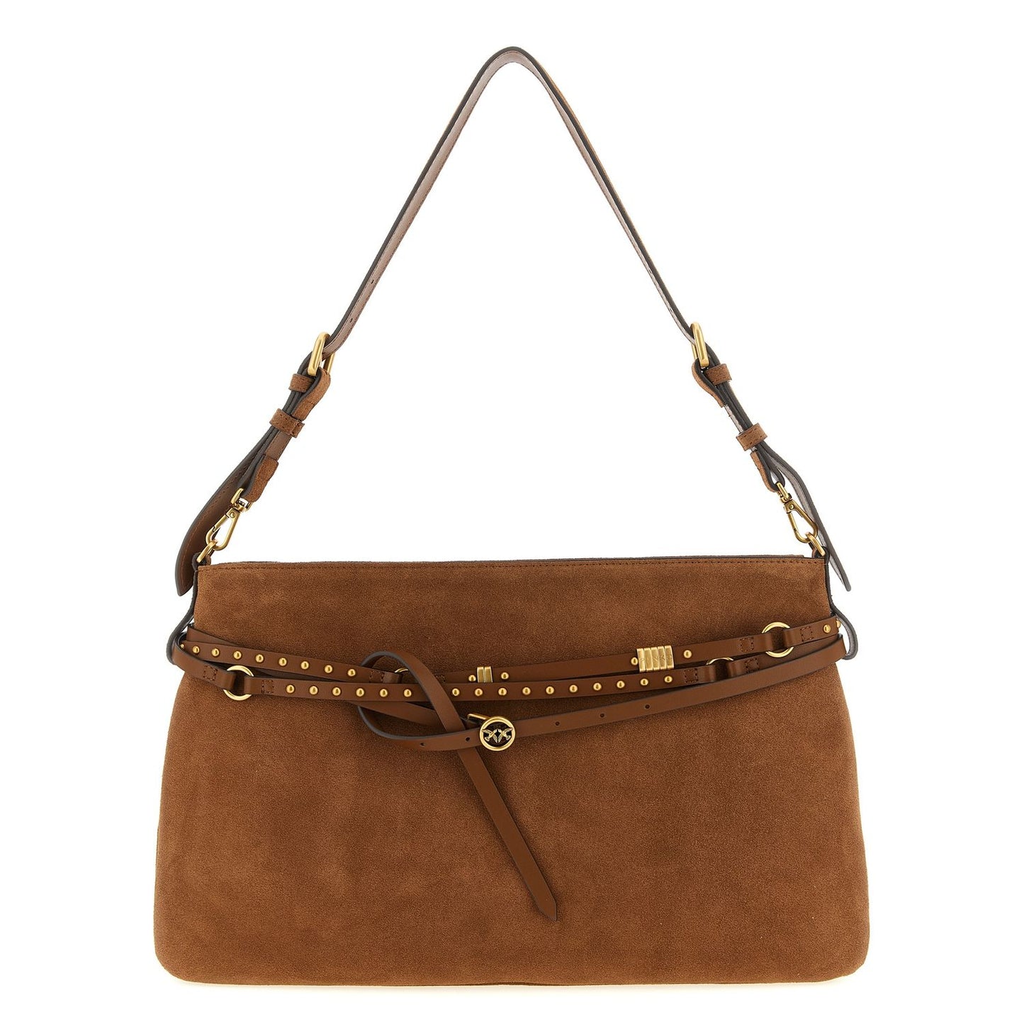 PINKO Brown Cowhide Shoulder Bag
