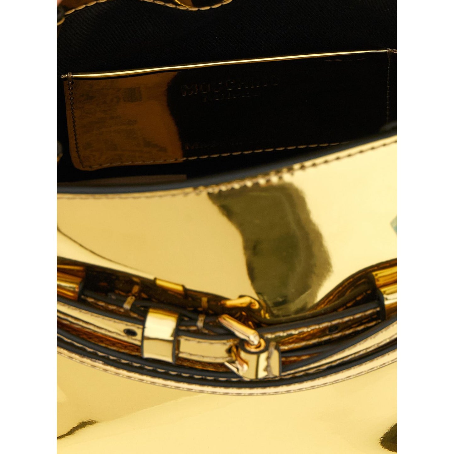 Moschino Gold Polyethylene Handbag