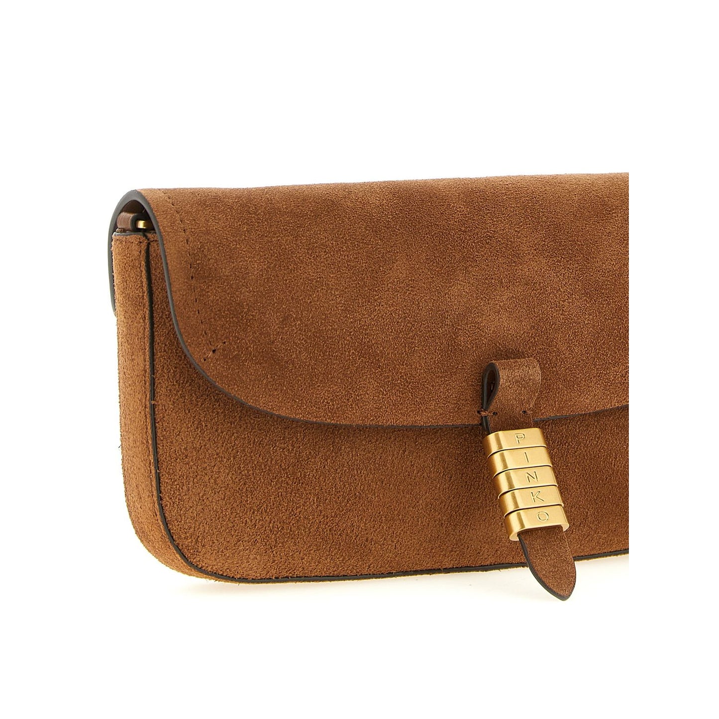 PINKO Brown Cowhide Shoulder Bag