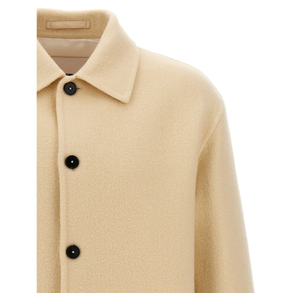 Jil Sander Beige Virgin Wool Coat