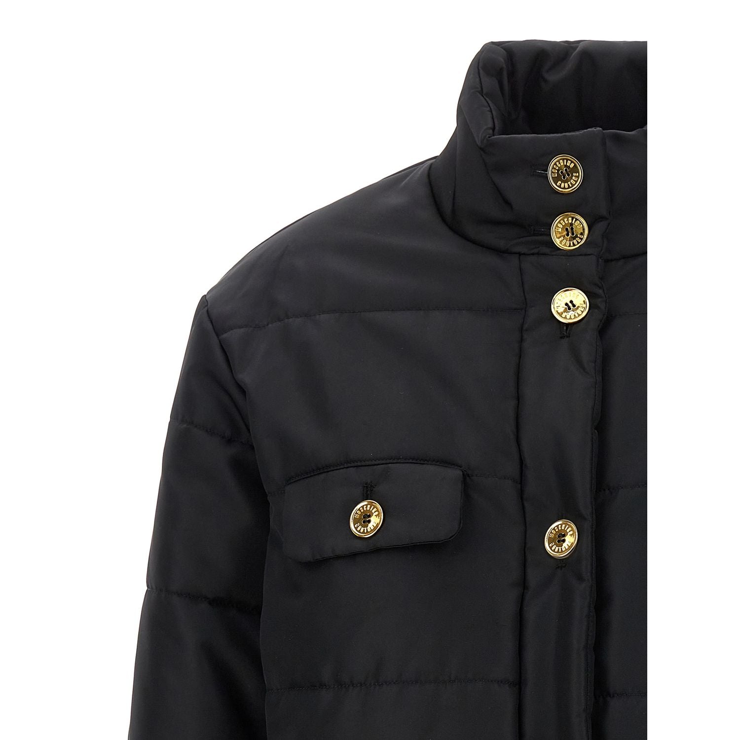 Moschino Black Polyamide Full-Length Jacket
