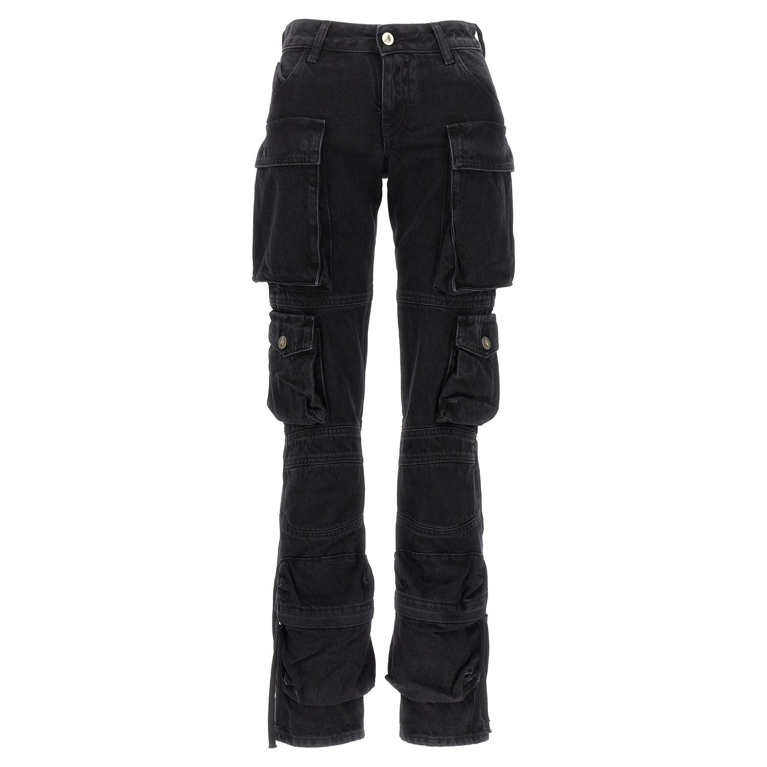 The Attico Black Cotton Cargo Pants