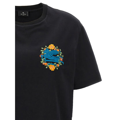 Etro Black Cotton T-Shirt
