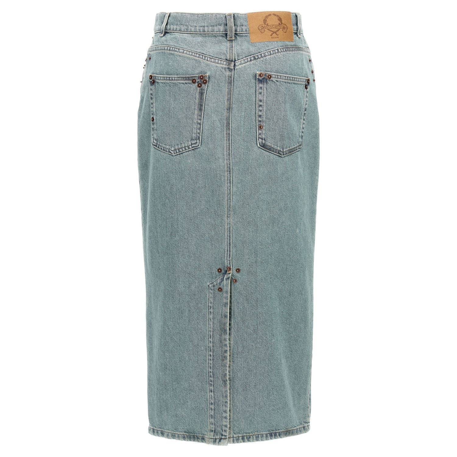 Moschino Blue Cotton Midi Skirt