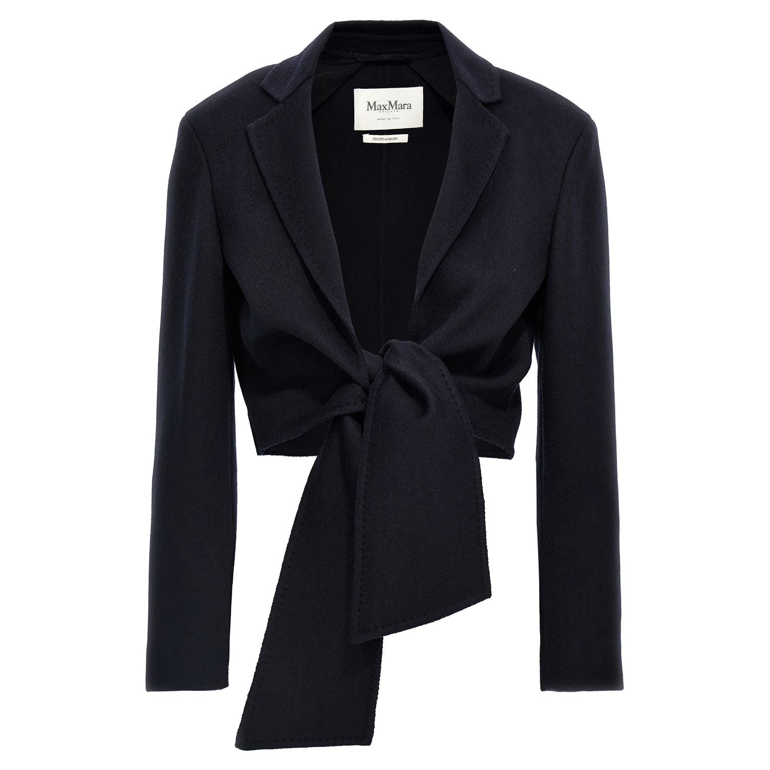 Max Mara Blue Wool Full-Length Jacket