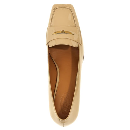Tod's Beige Calfskin Mid Heel Pumps