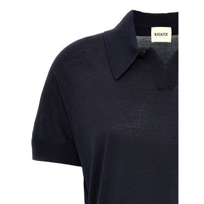 Khaite Blue Wool Shortsleeve Shirt