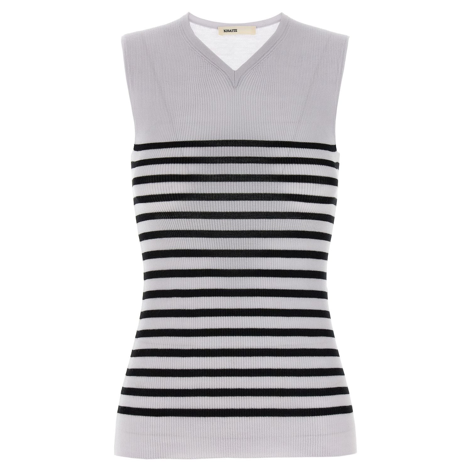 Khaite Bicolor Wool Sleeveles T-Shirt