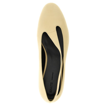 Khaite Beige Lamb Leather Ballet Flats