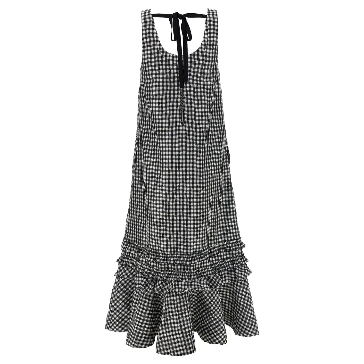 Ganni Black Polyester Midi Dress