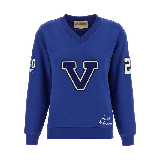 Valentino Garavani Blue Cotton Sweatshirt