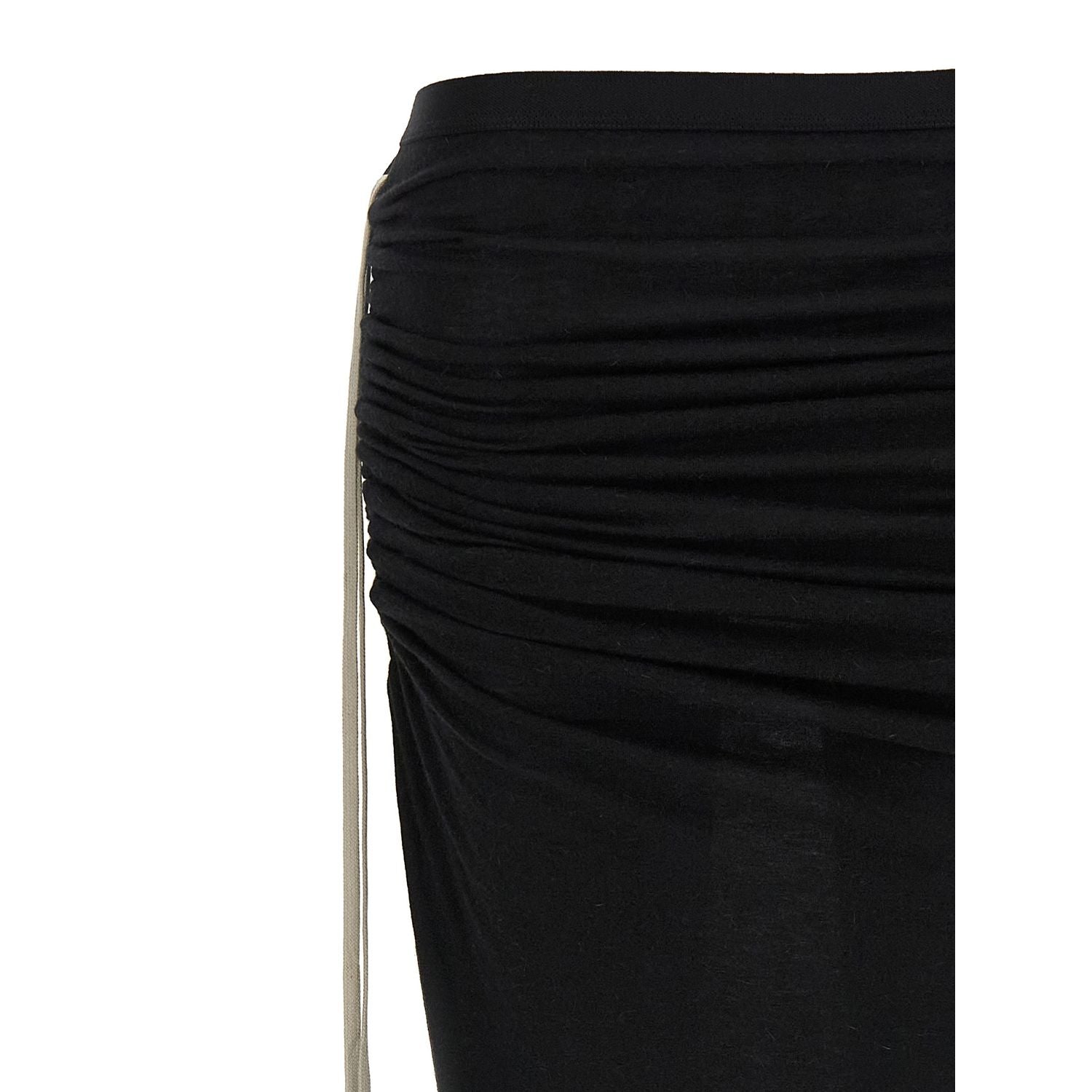 Rick Owens Black Wool Mini Skirt