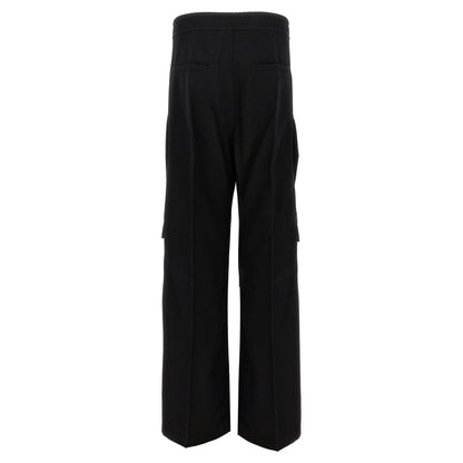 Rick Owens Black Wool Cargo Pants
