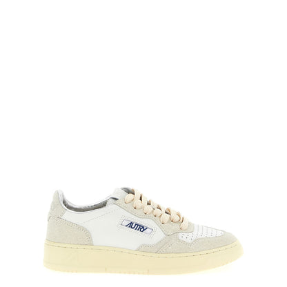 Autry Beige Cowhide Low Top Sneakers