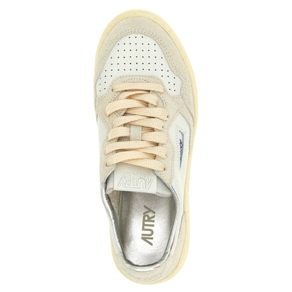 Autry Beige Cowhide Low Top Sneakers