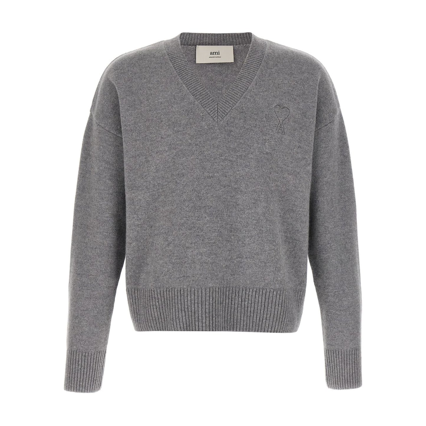 Ami Paris Gray Wool Cardigan