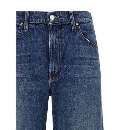Mother Denim Blue Cotton Flared Jeans