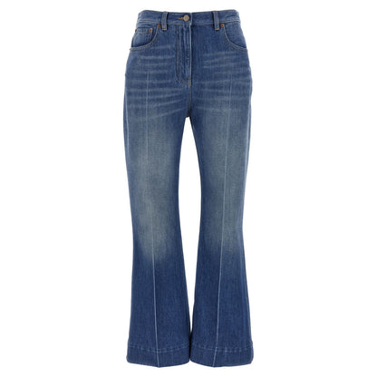 Valentino Garavani Blue Cotton Flared Jeans