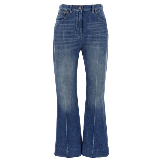 Valentino Garavani Blue Cotton Flared Jeans