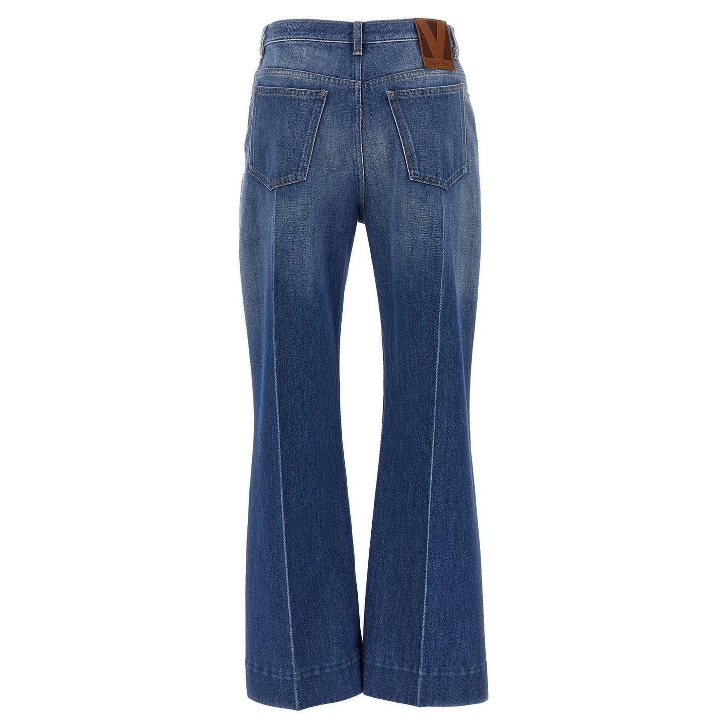 Valentino Garavani Blue Cotton Flared Jeans