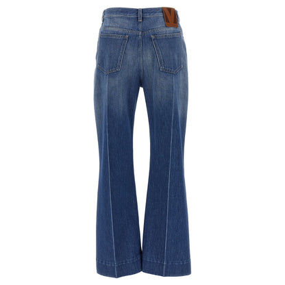 Valentino Garavani Blue Cotton Flared Jeans