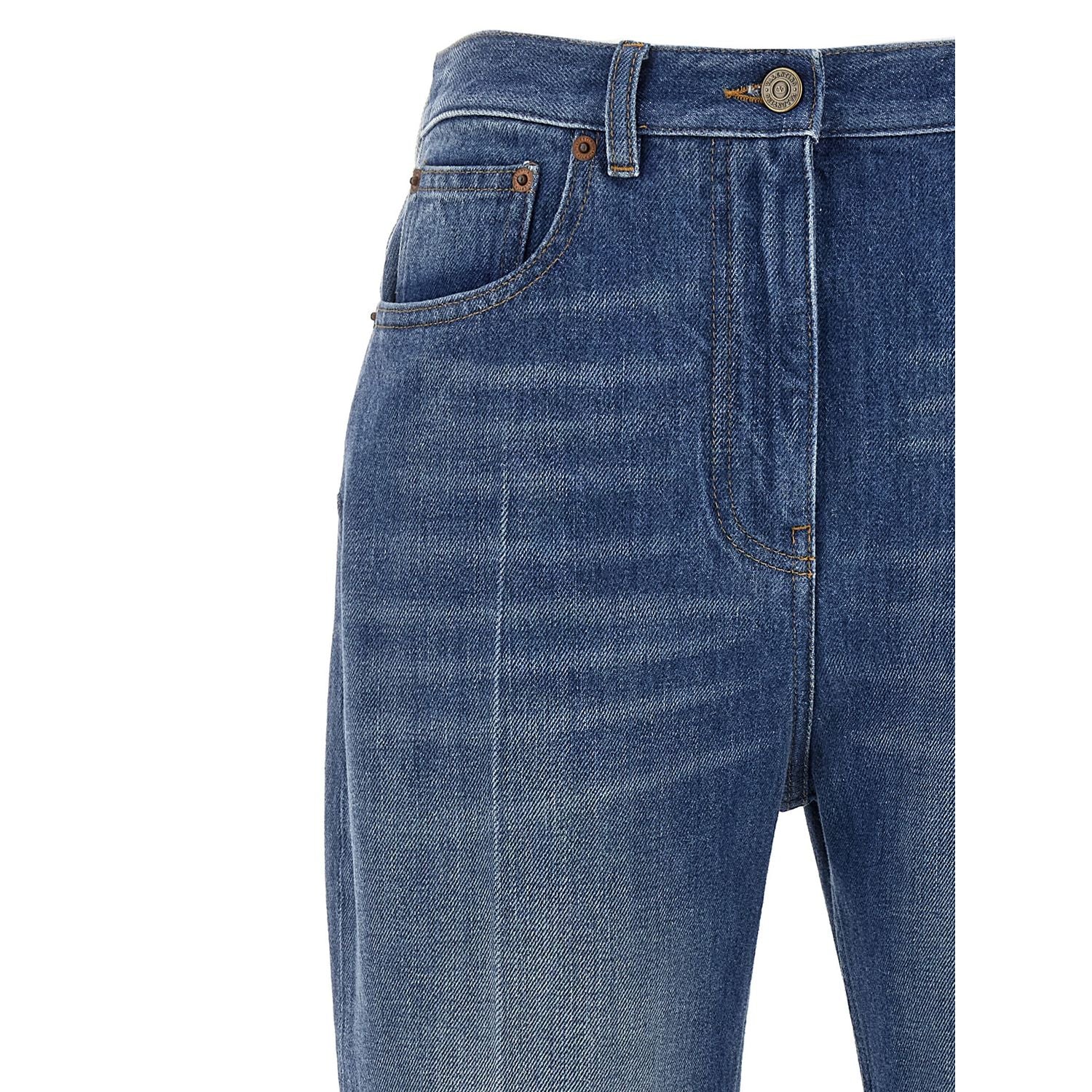 Valentino Garavani Blue Cotton Flared Jeans