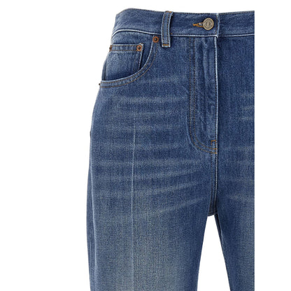 Valentino Garavani Blue Cotton Flared Jeans