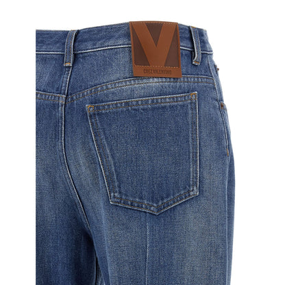 Valentino Garavani Blue Cotton Flared Jeans