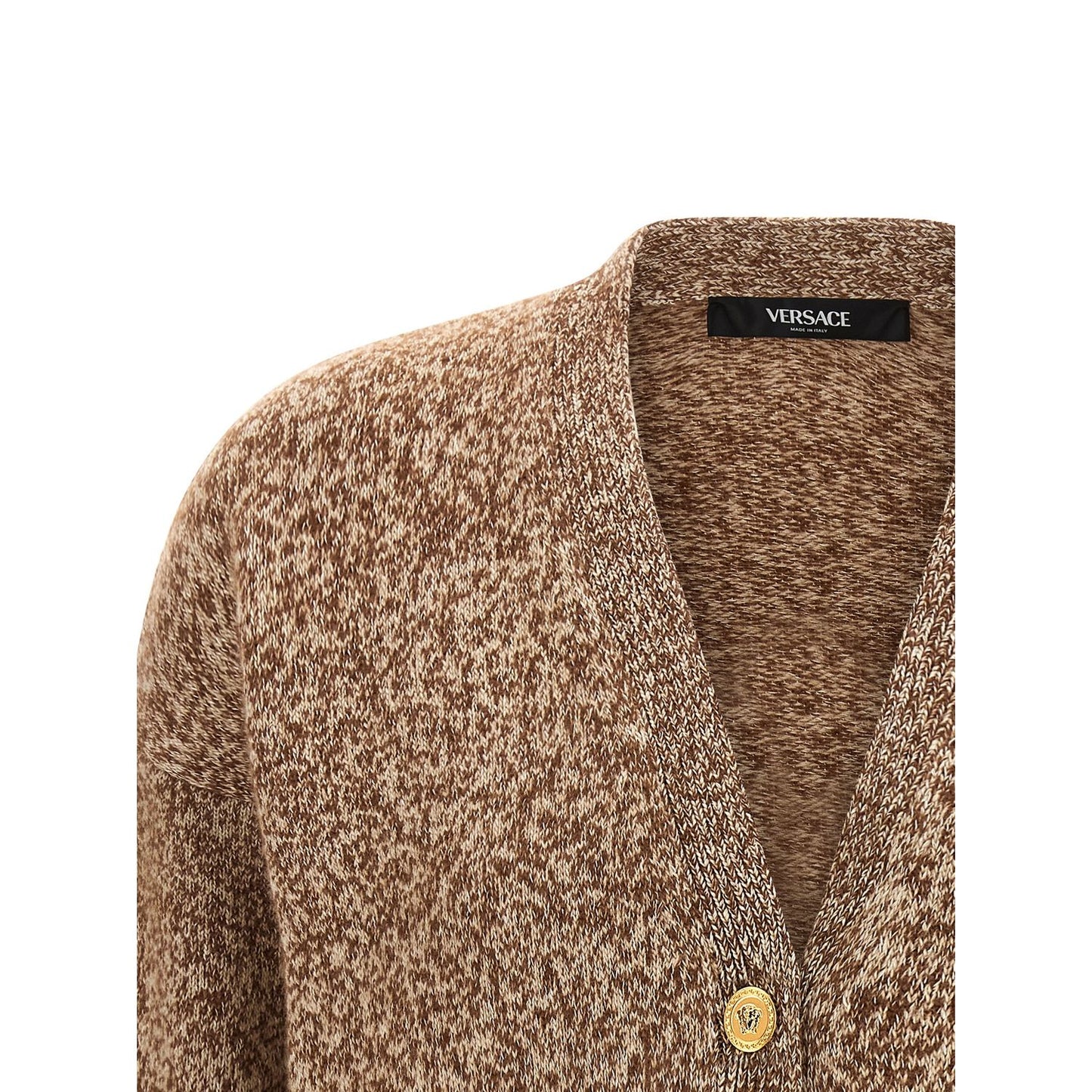 Versace Beige Virgin Wool Cardigan