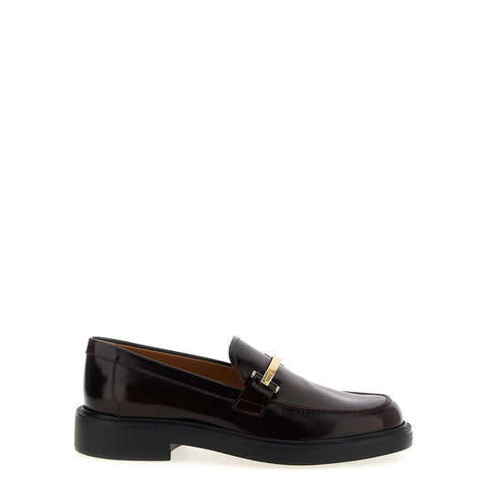 Tod's Bordeaux Calfskin Slip-On Loafers