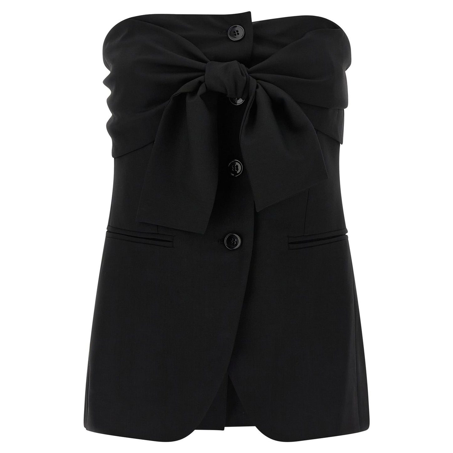 Max Mara Black Virgin Wool Tank Tops