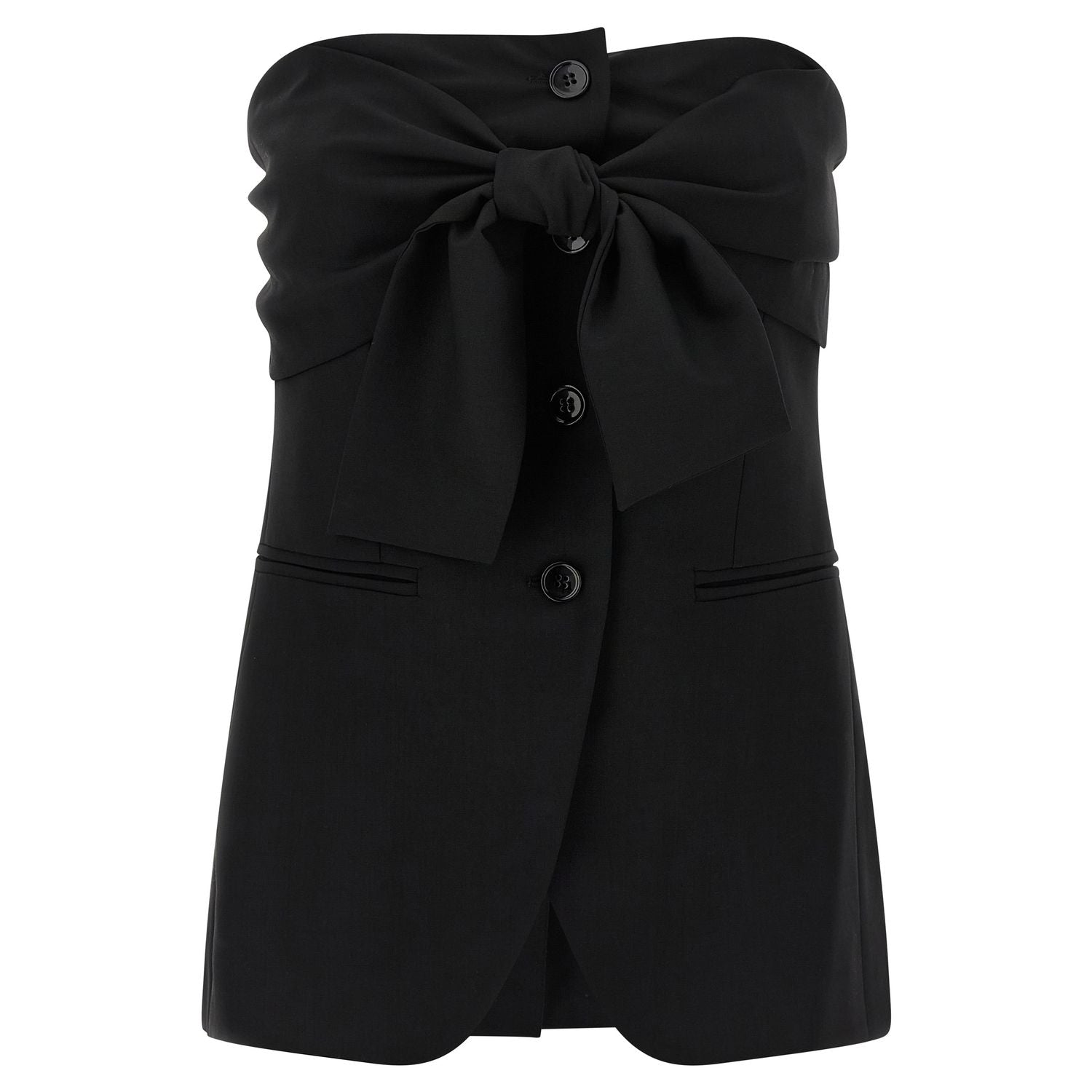 Max Mara Black Virgin Wool Tank Tops