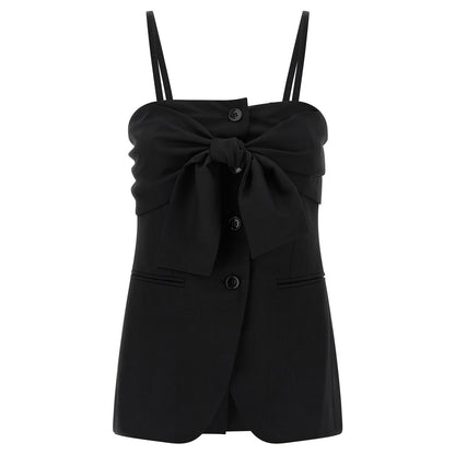 Max Mara Black Virgin Wool Tank Tops