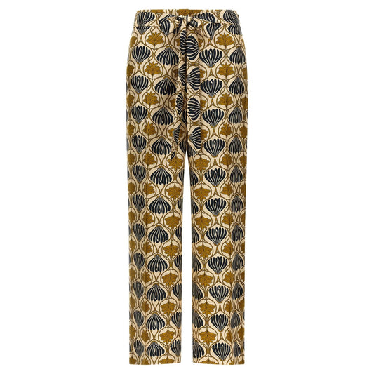Max Mara Bicolor Silk Casual Pants