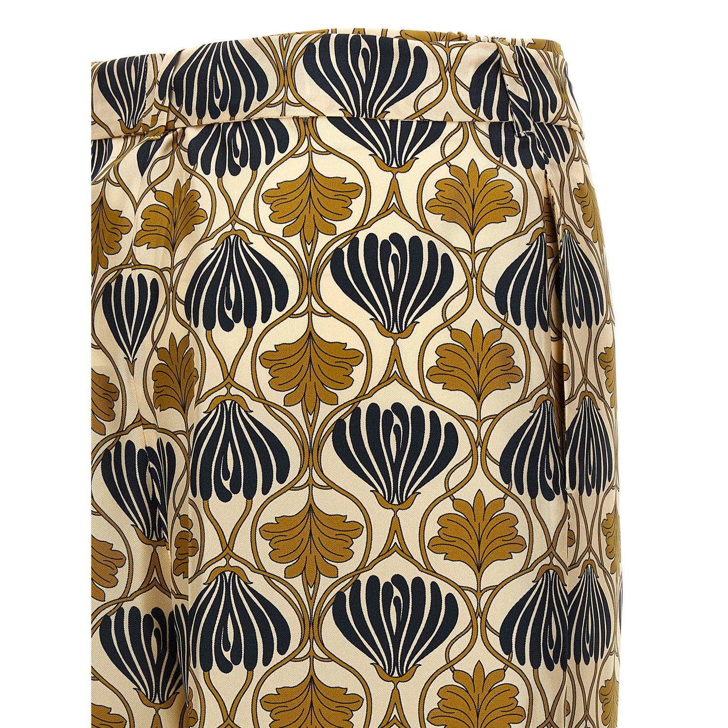 Max Mara Bicolor Silk Casual Pants